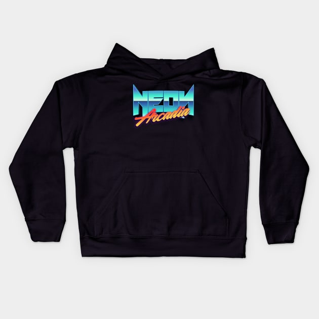 Neon Arcadia 2022 Alternate logo Kids Hoodie by Pressed for Time Productions